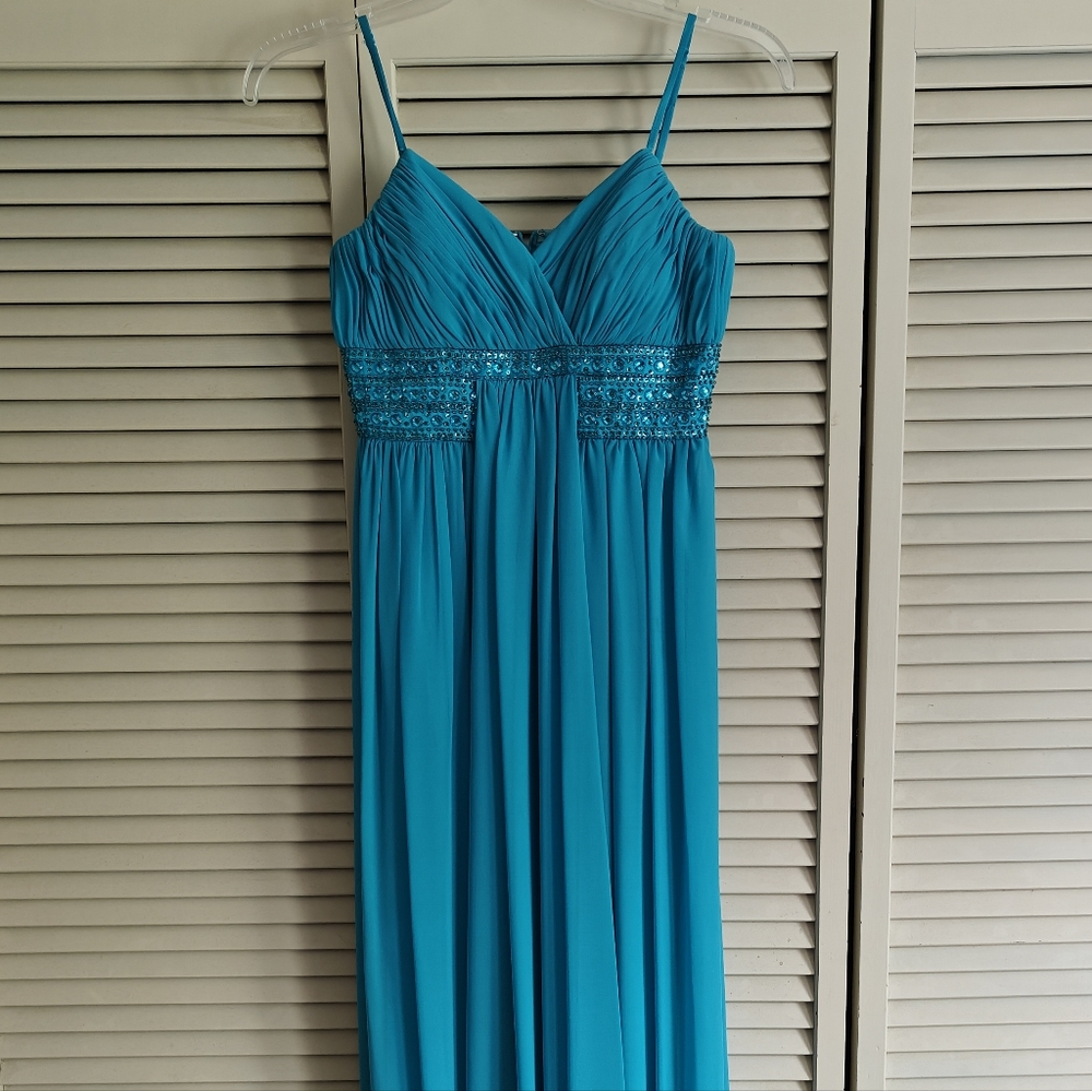 Blue Formal Dress or Prom Dress Strapless